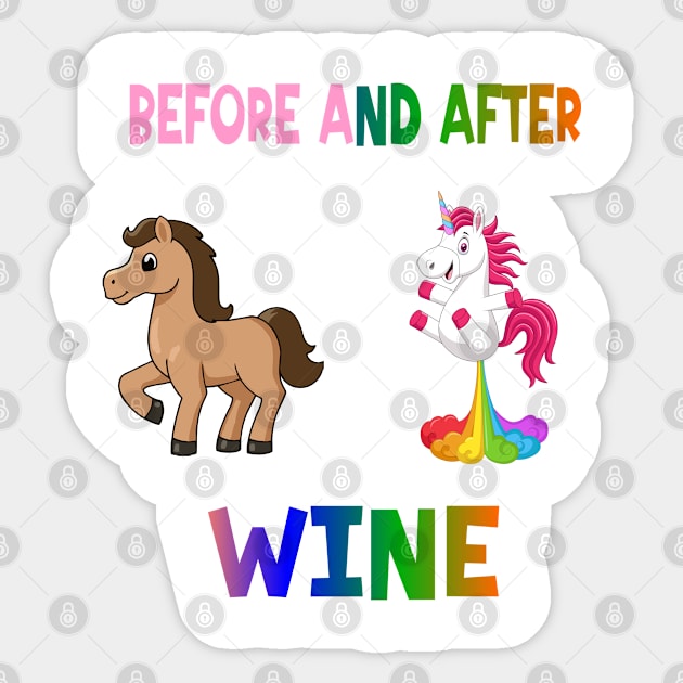 Before and after wine Sticker by A Zee Marketing
